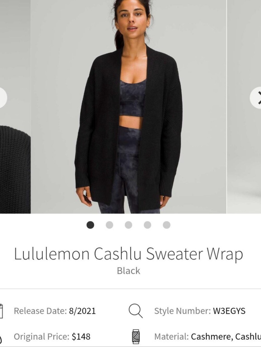 lululemon Cashlu Sweater Wrap Cashmere-Blend Cardigan - Black